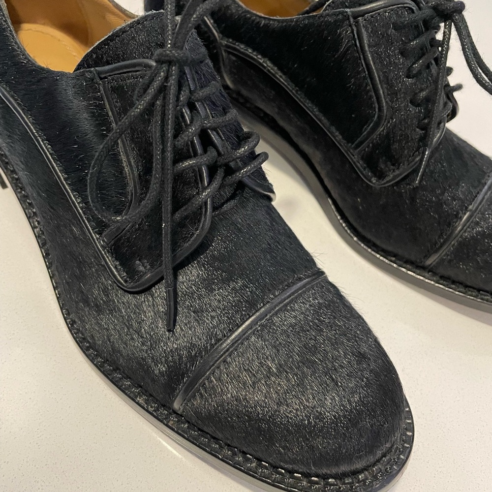 Rachel Zoe Pony Hair Block Heeled Oxfords